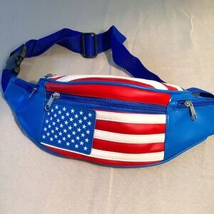 American flag Fanny pack Vegan Leather